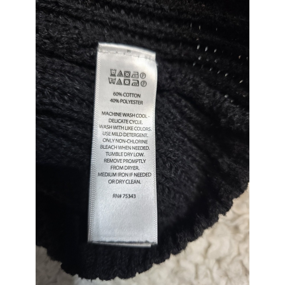 rachel zoe Women's Knit Sweater Black  Large  Mock Neck - Picture 4 of 4